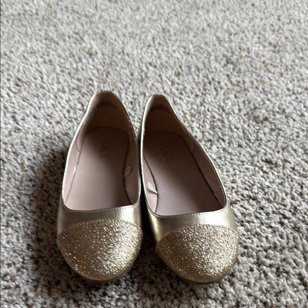 Place Gold Glitter Dress Shoes for Kids